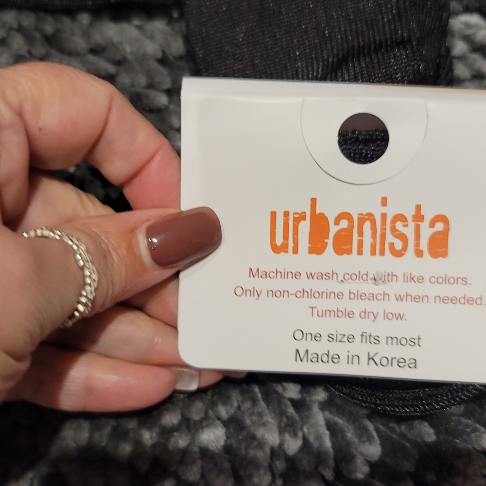 Urbanism thigh high black socks
